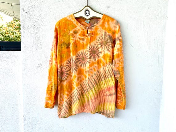 Vintage 70s Indian Boho Gauze Shirt 1970s Hippie … - image 1