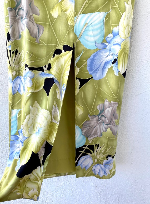 Vintage Hawaiian Silk Skirt 90s 60s Hawaii Floral… - image 7