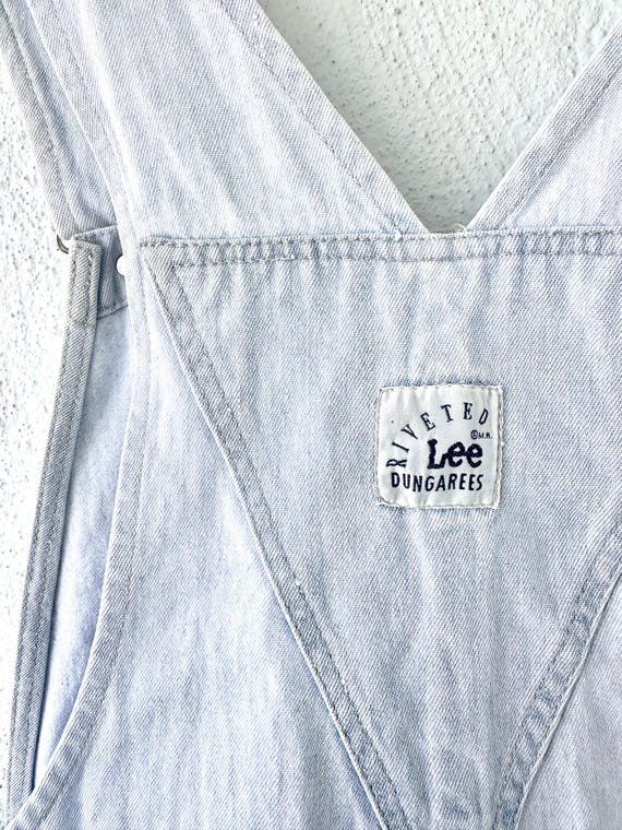 Vintage 90s Lee Dungarees Riveted Shortalls Faded Jean Overalls