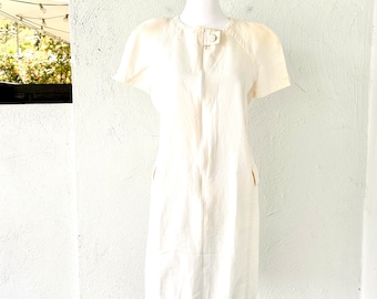 Vintage Courreges Mod White Dress 90s does 60s Space Age Dress