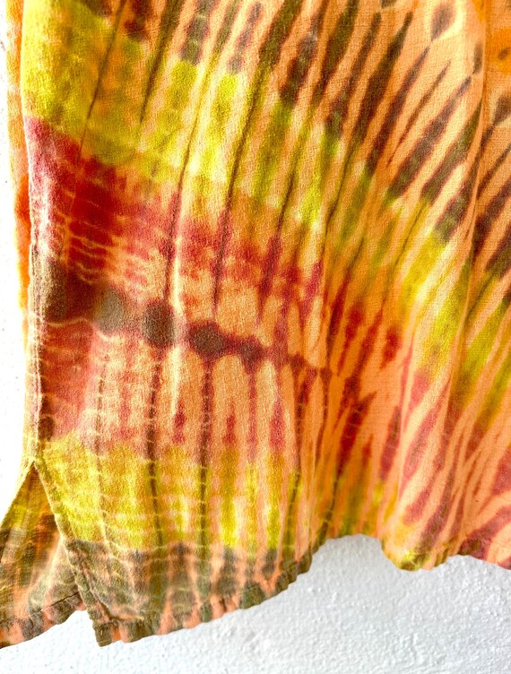 Vintage 70s Indian Boho Gauze Shirt 1970s Hippie … - image 8