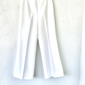Vintage 70s High Waisted Wide Leg Pants 1970s Disco White Bottoms