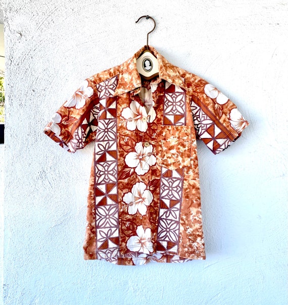 Vintage 70s Hawaiian Aloha Shirt Hawaii Large Col… - image 1