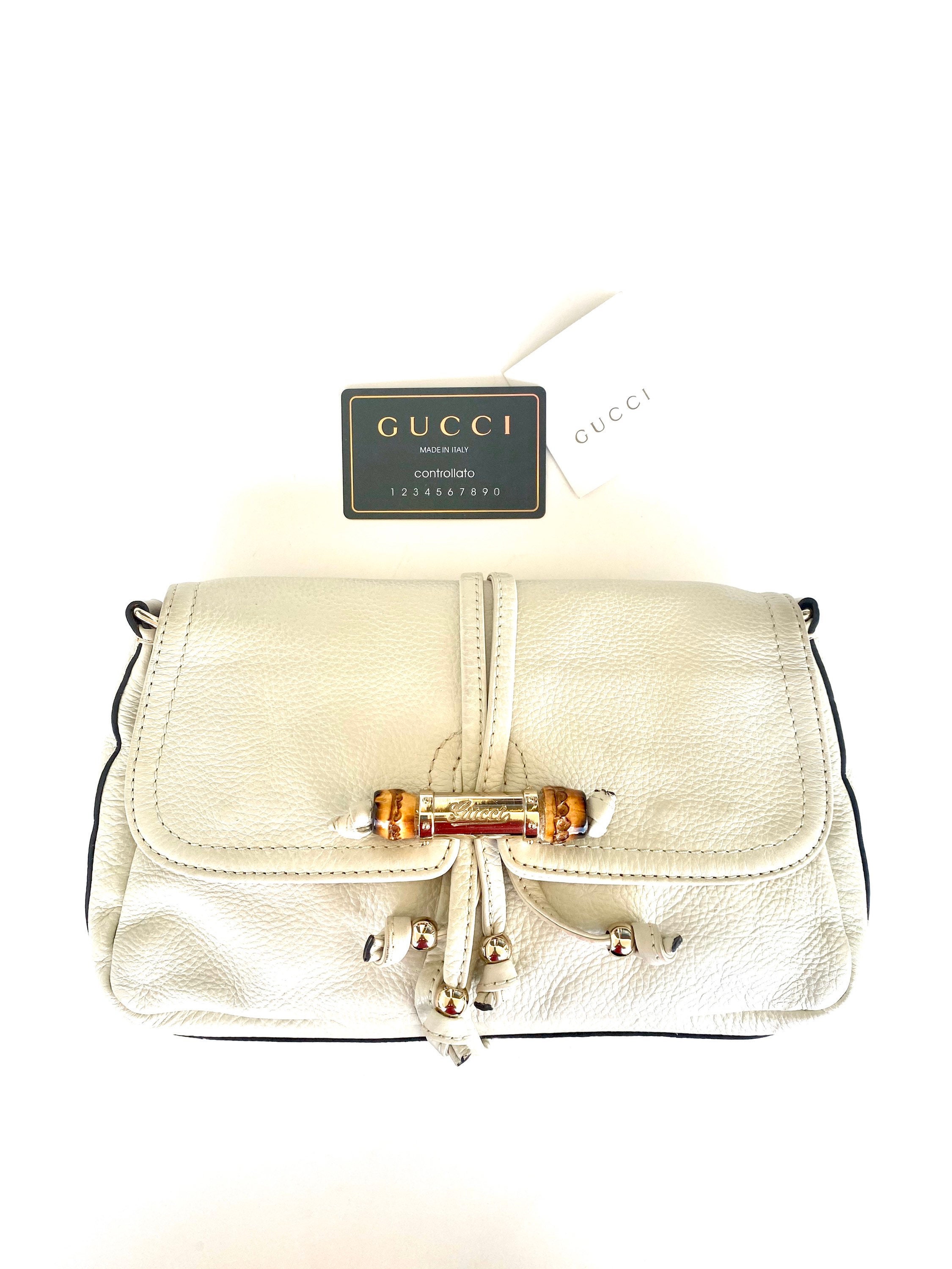 Gucci Brown Bamboo Leather Croisette Evening Bag