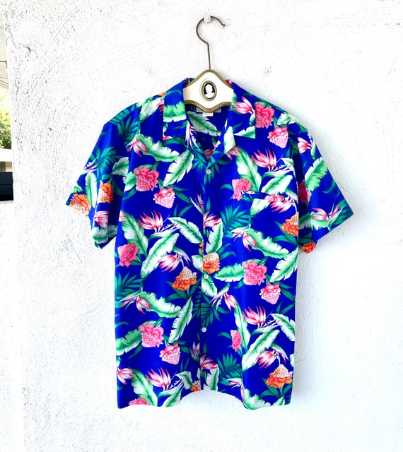 Vintage 70s 80s Hawaiian Aloha Shirt Mens Tropica… - image 1