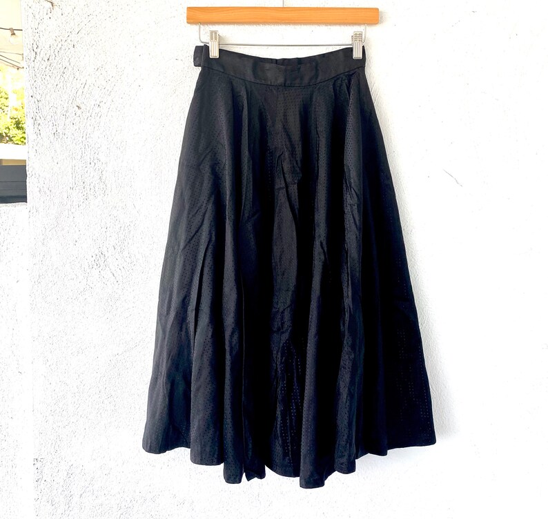 Vintage 50s Full Midi Black Circle Skirt image 6