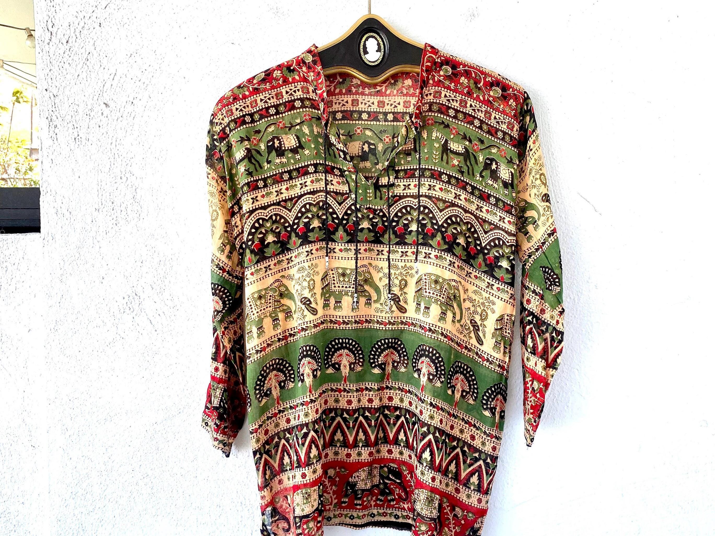 Vintage Indian Gauze Shirt - Etsy