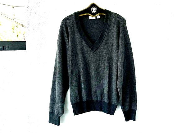 Vintage Valentino V Neck Sweater 90s 1990s Slouchy Knit Shirt