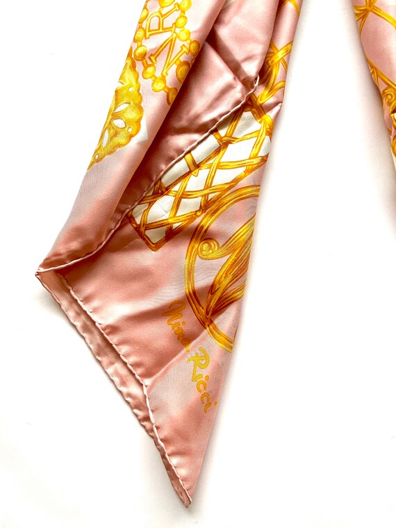 Vintage Nina Ricci Couture Baroque Silk Scarf // … - image 5