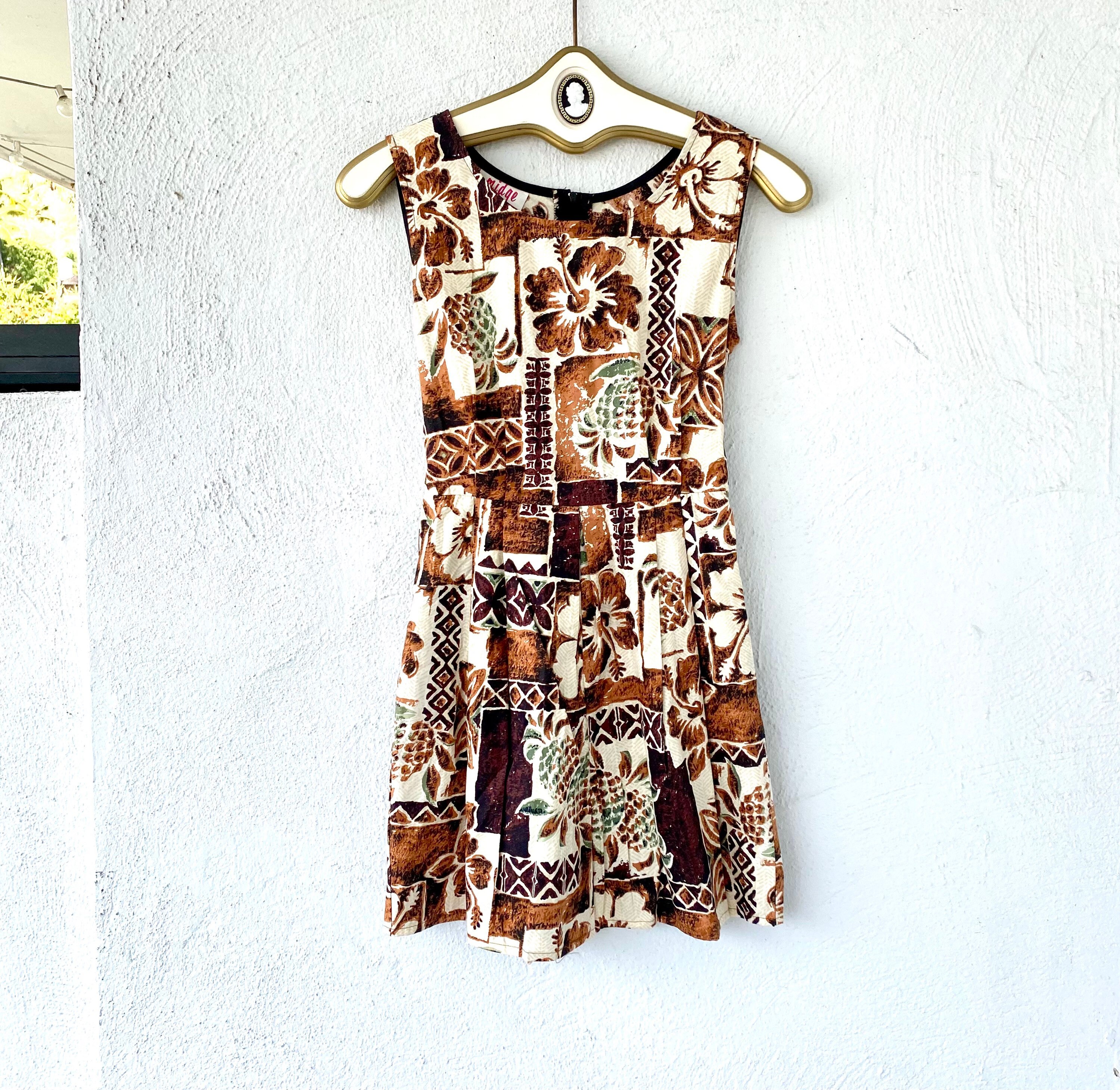 Vintage Hawaiian Pineapple Patchwork Romper Shortie Muumuu