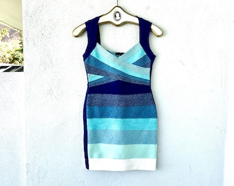 herve leger blue ombre bandage dress Herve Leger Bandage Gown