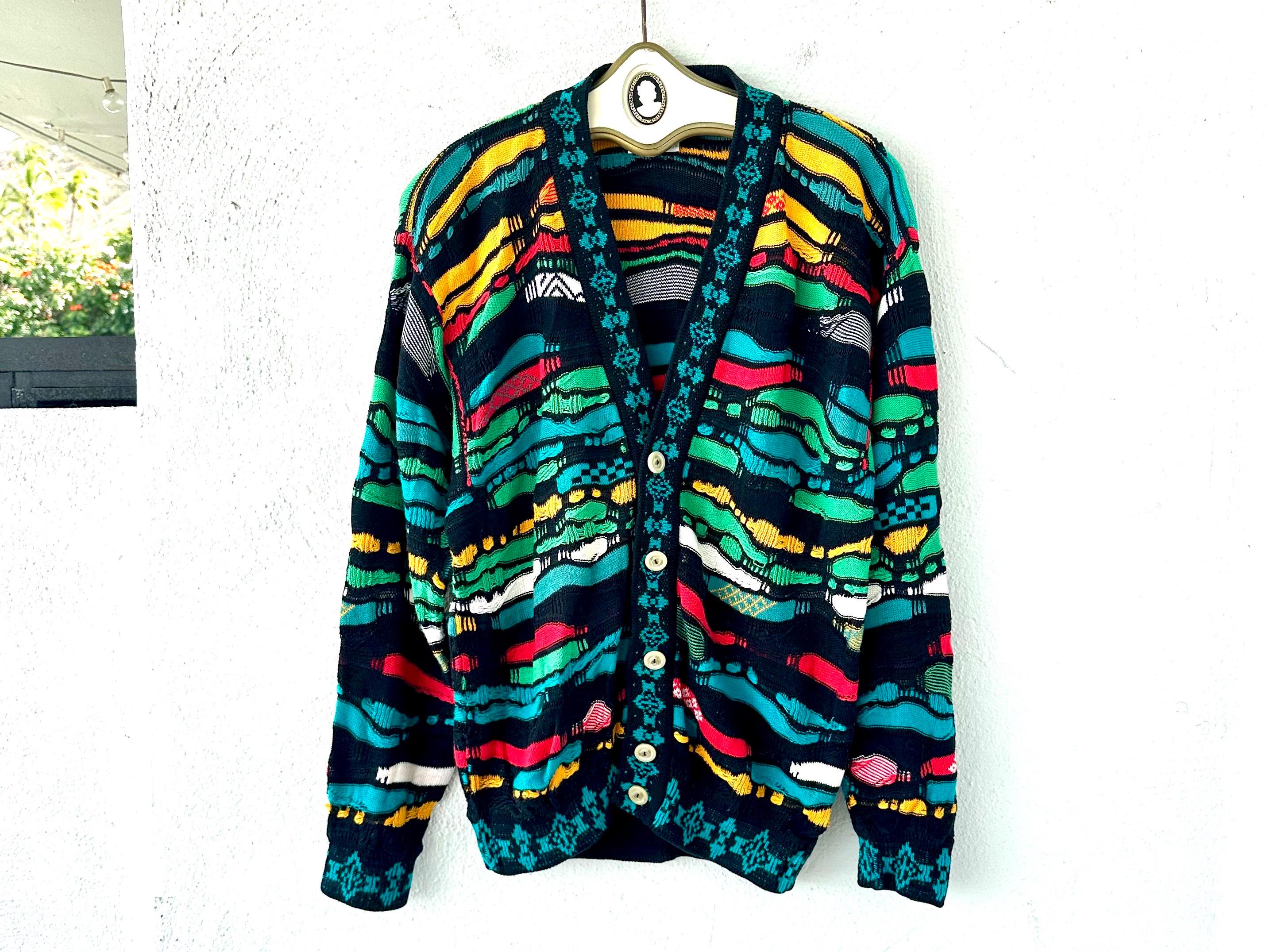 Vintage Coogi 80s 90s Bright Sweater 1980s 1990s Graphic Colorful 