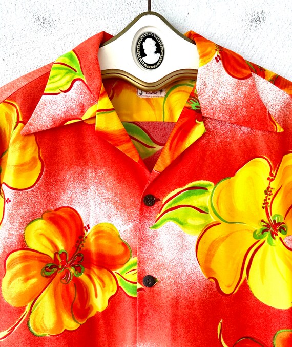 Vintage 70s Hawaiian Butterfly Collar Shirt 1970s… - image 4