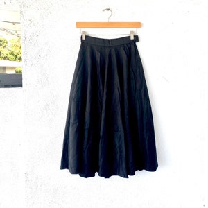 Vintage 50s Full Midi Black Circle Skirt image 1