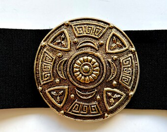 Vintage 80’s Gold Tone Medallion Belt Buckle Vintage Medallion Belt - Etsy main image 2