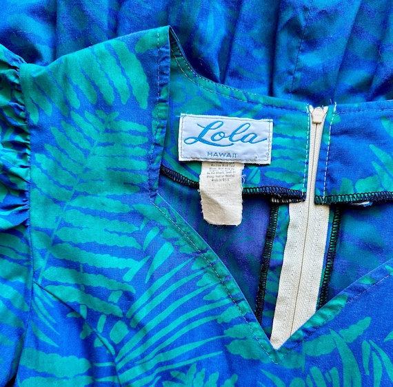 1980s Sun Babies MuuMuu ドレス Vintage Hawaiian Muumuu Sun Babies Hawaii Floral Ginger