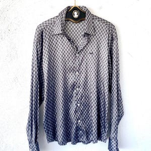 Vintage Dolce & Gabbana Metallic Silver Mens Shirt Woven Collared Top