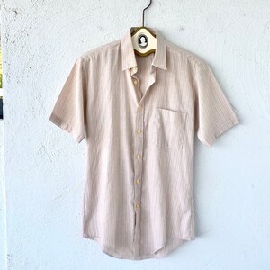Vintage 70s Collared Mens Shirt Summer Short Sleeve Top