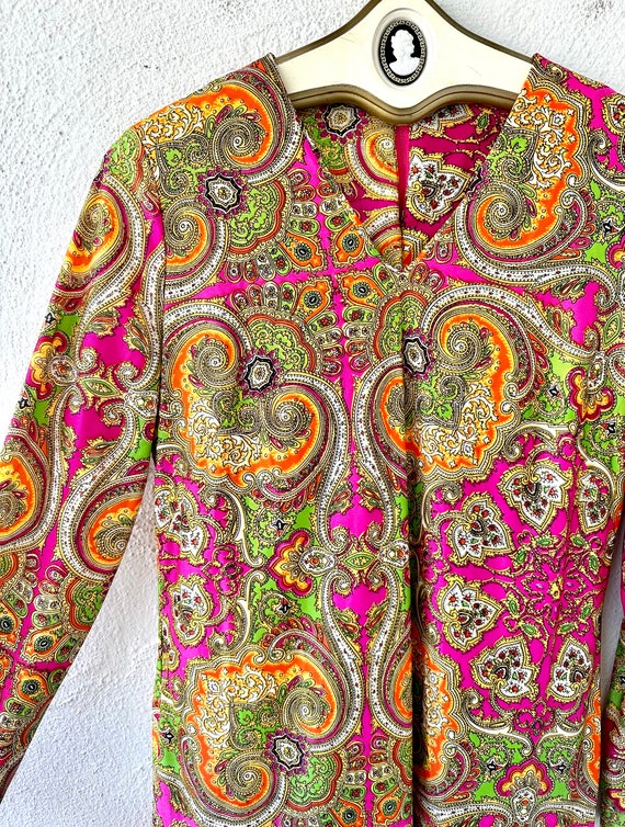 Vintage 60s 70s Psychedelic Bright Boho 1960s 197… - image 2