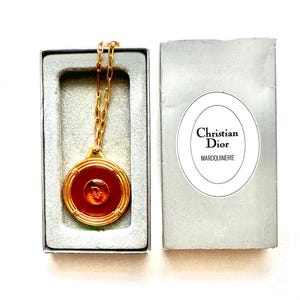 Vintage Christian Dior Leather Pendant Designer Charm Key Chain Charm