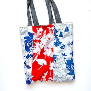Vintage 70s Hawaiian Patchwork Bag 1970s Hawaii Floral Tote Shoulder Purse