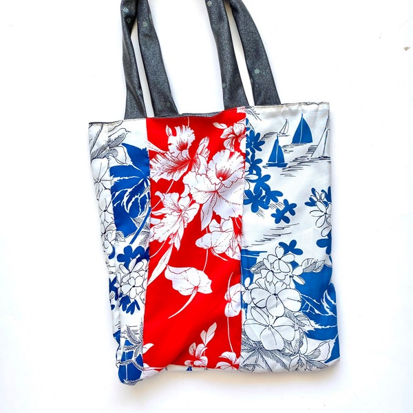 sac patchwork hawaïen vintage Hawaii Floral Tote