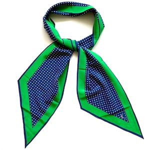 Vintage 60s 70s Vera Neumann Scarf Mod Striped Polka Dotted Hair Tie Accessory