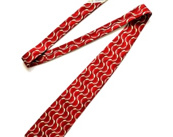 Vintage Valentino Seidenkrawatte Rote Grafik Rosa Krawatte