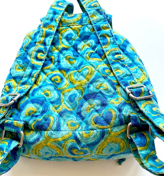 Vintage 90s Y2K Mini Backpack // Blue Quilted Hea… - image 6