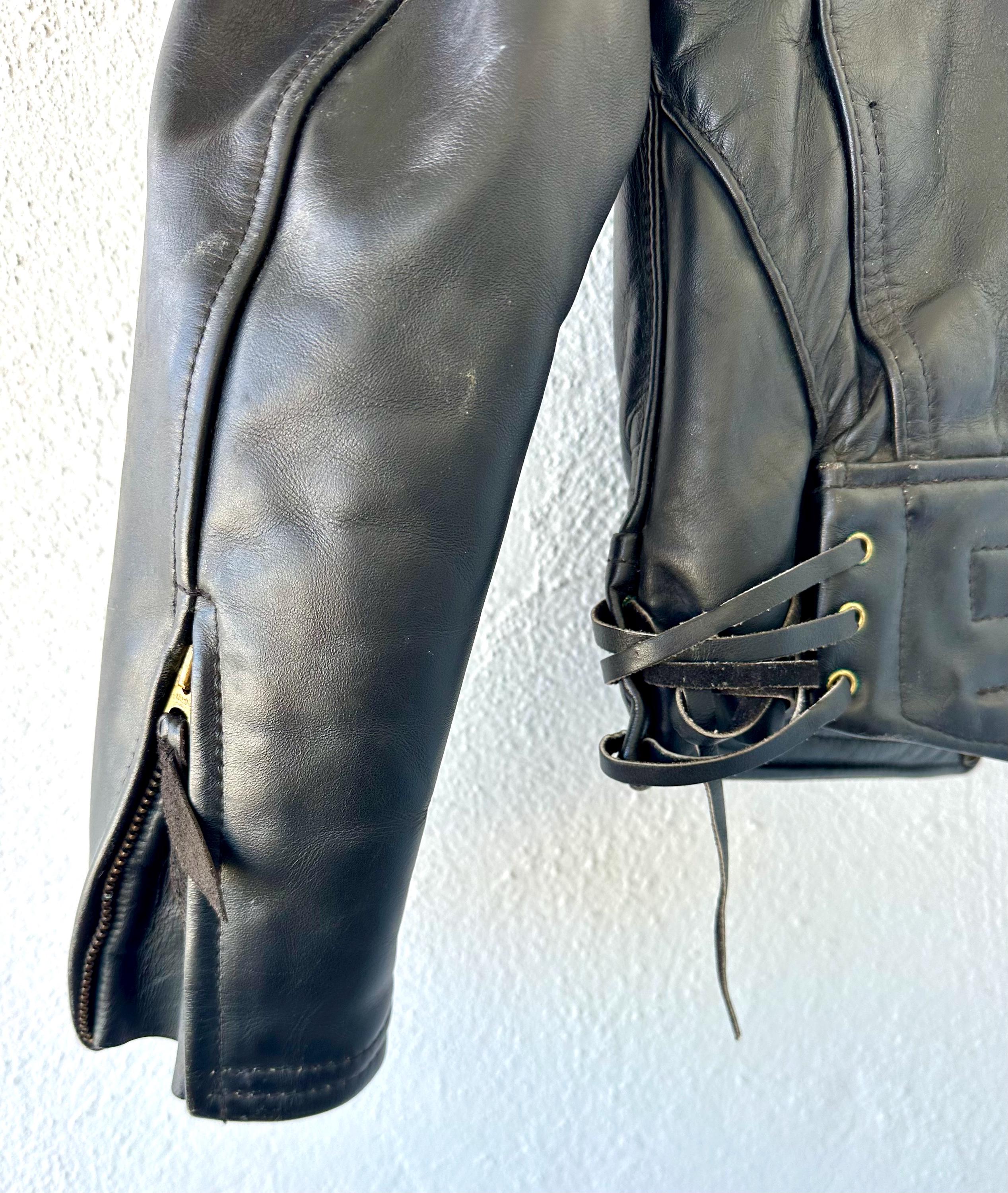 Vintage Langlitz Leather Motorcycle Jacket Women's Black Classic