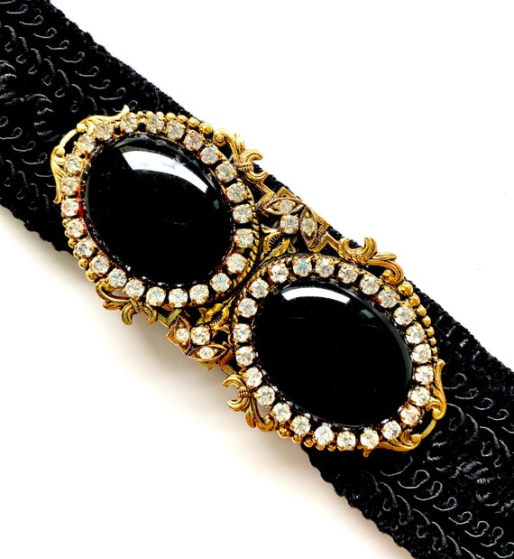 Vintage Gutos Baroque Rhinestone Belt: Gold Versace Style  display picture 3