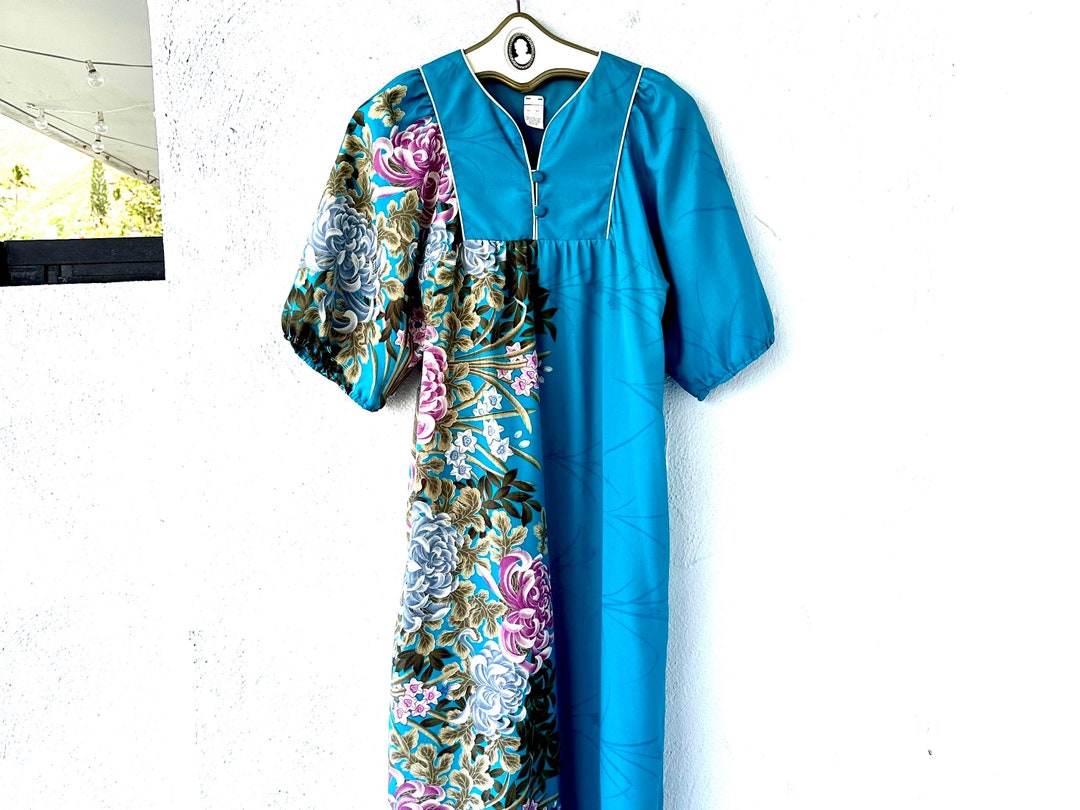 Vintage Hawaiian Muumuu 1970s Dress Floral 70s 80s Hawaiian Caftan - Etsy