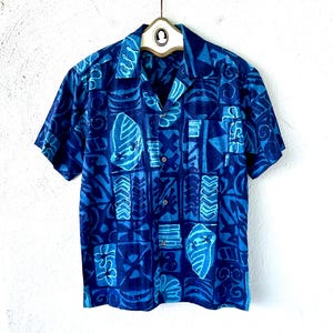 Vintage 60s 70s Malihini Hawaiian Aloha Shirt 1960s 1970a Tiki Hawaii Top