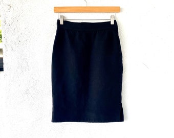 Vintage Genny 80s Pencil Skirt Black Minimalist Mini Skirt
