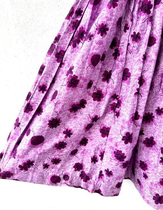 Vintage 1950s Party Dress Purple Floral Full Circ… - image 6