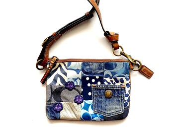 coach denim patchwork purse