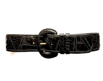 Vintage Carlos Falchi Black Leather Belt Wallet Carlos Falchi Wallet - Etsy main image 2