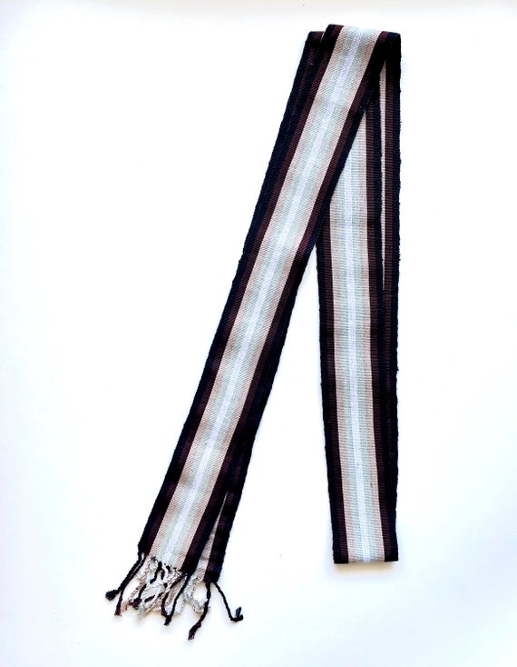 Vintage Woven Striped Tassel Belt // Guatemalan - image 3