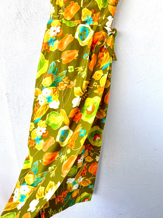 Vintage 50s Hawaiian Sarong Wiggle Dress Hawaii W… - image 5