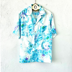 Vintage 70s 80s Hawaii Aloha Collared Hawaiian Shirt Tropical Top