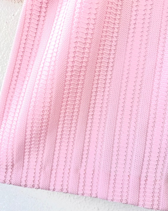 Vintage 1960s Pink Babydoll Knit Dress 60s Turtle… - image 6