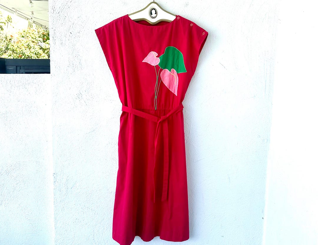 Lindsay Dress Red Tartan Vintage Leaves Hawaiian Shirt main image 1