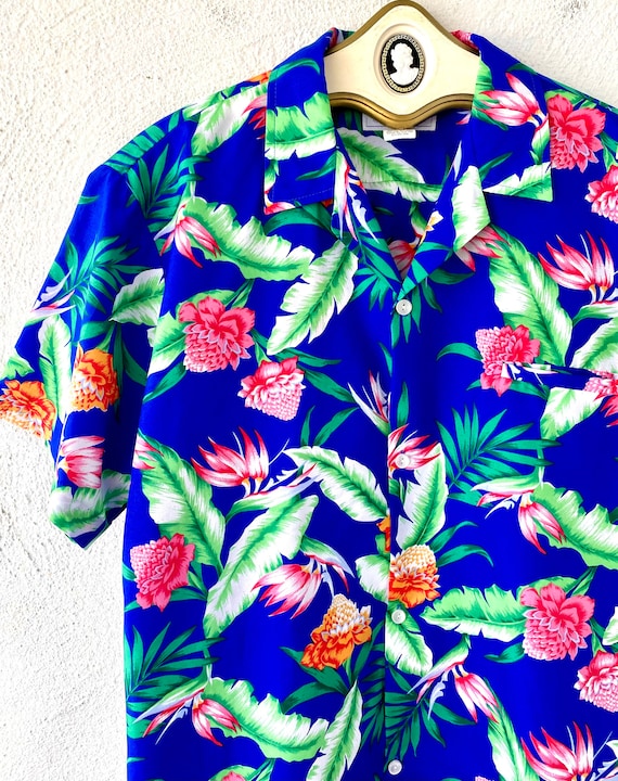 Vintage 70s 80s Hawaiian Aloha Shirt Mens Tropica… - image 3