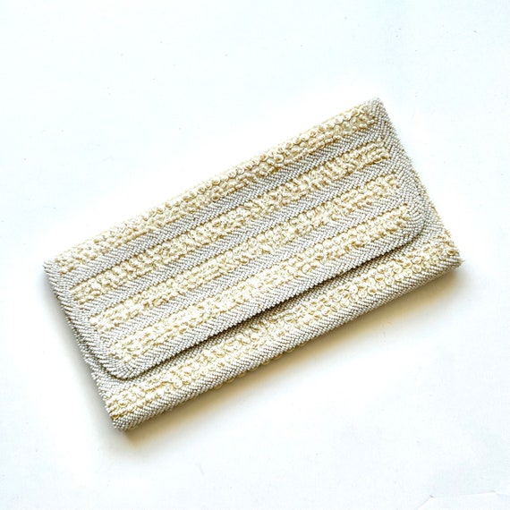 Vintage 50s Beaded Sequin Bag Envelope 1950s Brid… - image 1