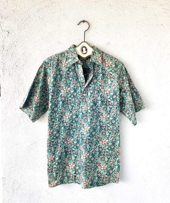 Vintage 70s 80s Hawaiian Aloh Shirt Hawaii Floral… - image 1