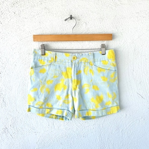 Vintage 70s Hawaiian Barkcloth Shorts Hawaii Bright Bottoms