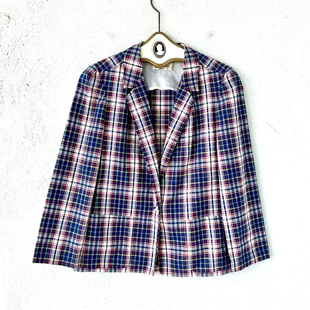 Vintage 60s Plaid Suit Coat 1960s Mod Blazer Lightweight Jacket - Etsy