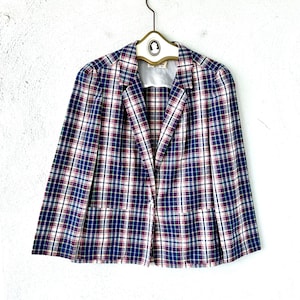 Vintage jaren 60 geruite kostuumjas jaren 60 mod blazer lichtgewicht jack
