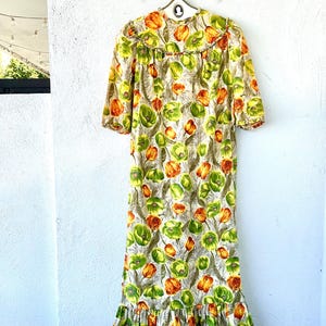 Vintage 50s 60s Malihini Hawaiian Muumuu 1950s 1960s Hawaii Poppy Floral Dress
