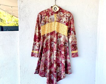 Vintage 90s Metallic Sparkly Costume Dress 1990s Y2k Club Kid Fantasy Fairy Dress